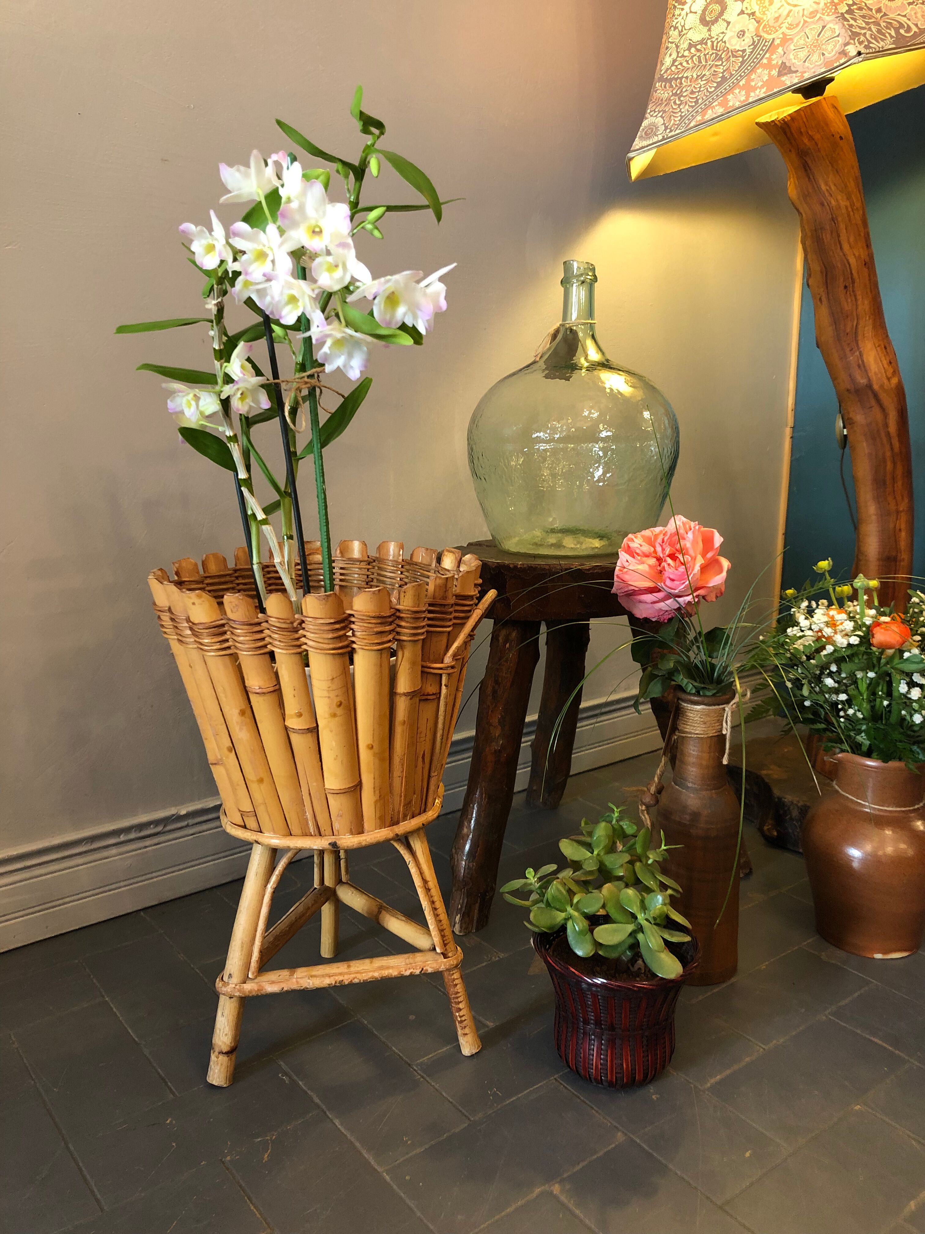 Plant holder, rattan pot cover