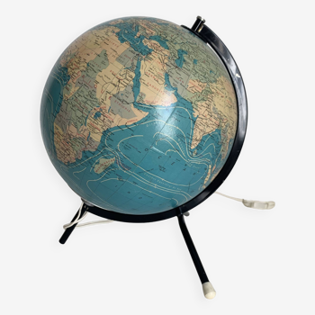 Globe vintage 1978 terrestre mappemonde Taride tripode - 28 cm