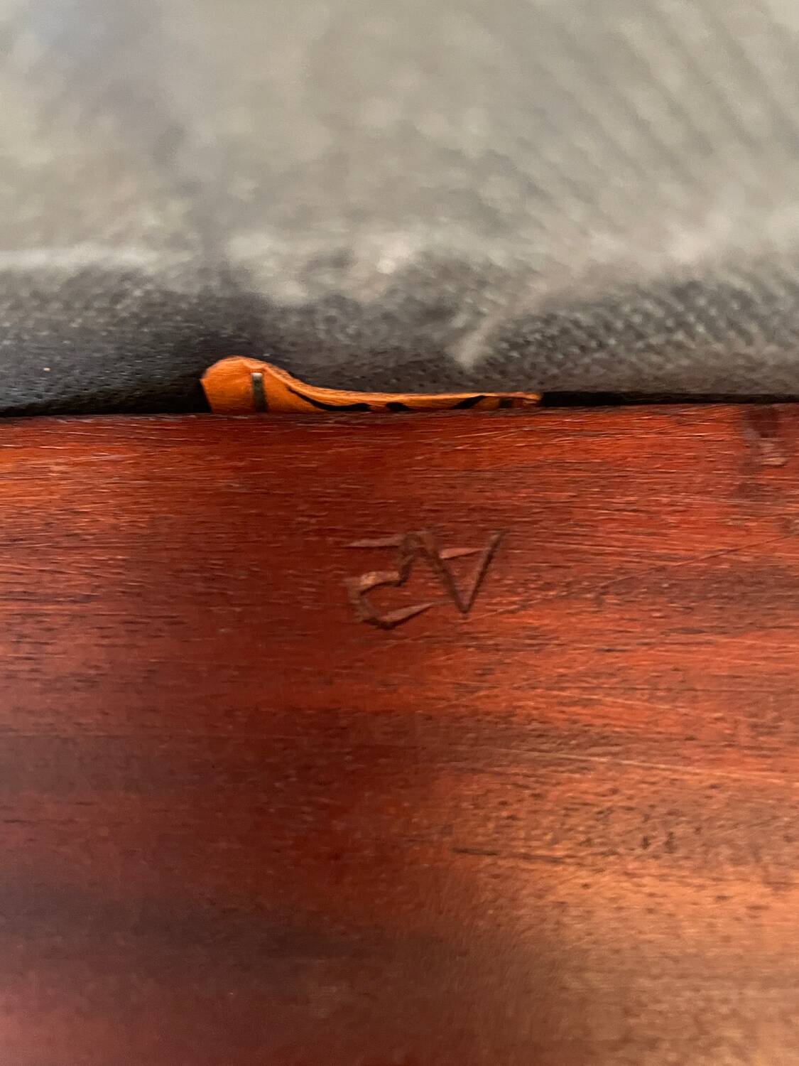 50s leather armchair - good seat - signed