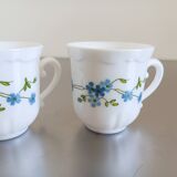 4 Veronica model espresso cups with small iconic forget-me-not flowers from the 80s