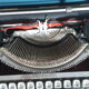 Functional blue typewriter