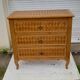 Commode 3 tiroirs avec dessus et façade en bambou L 83 cm