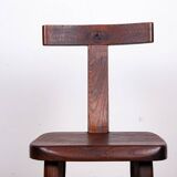 Set of 4 Scandinavian chairs in solid Elm, model T in the style of Olavi Hannin.