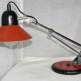 Red and chrome Aluminor desk lamp, 1970