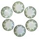 6 flat plates in ironstone from Saint Amand and Hamage, Platane green model.