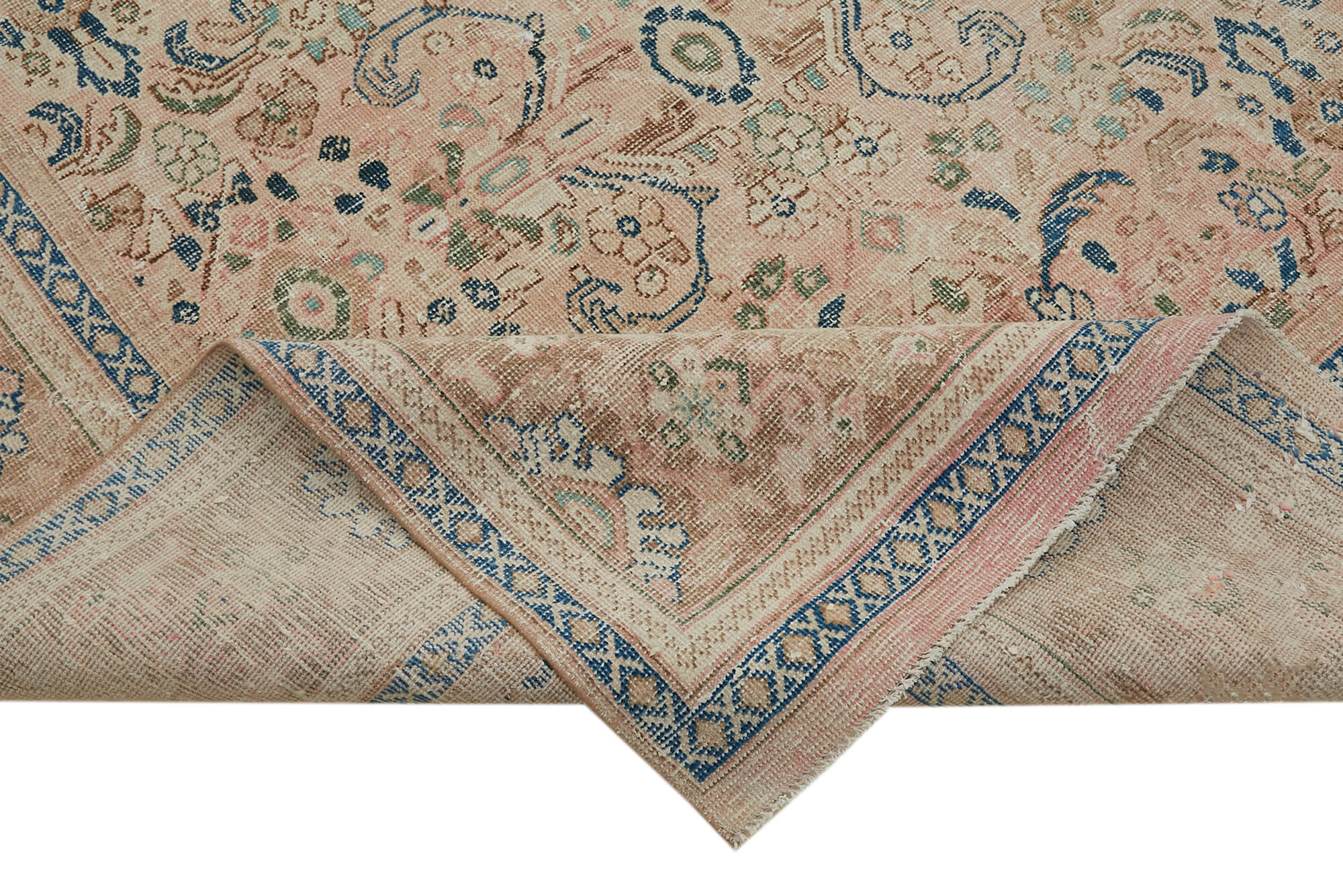 Handmade oriental unique 1980s 291 cm x 384 cm beige wool carpet