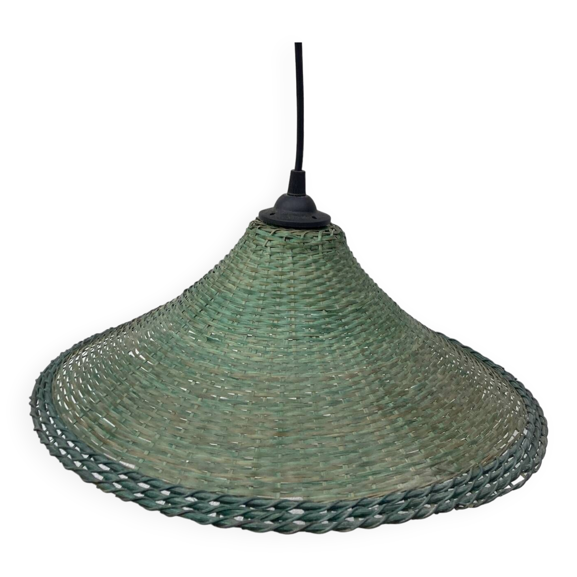 Green rattan pendant light