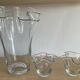Trio of vintage blown glass handkerchief vases