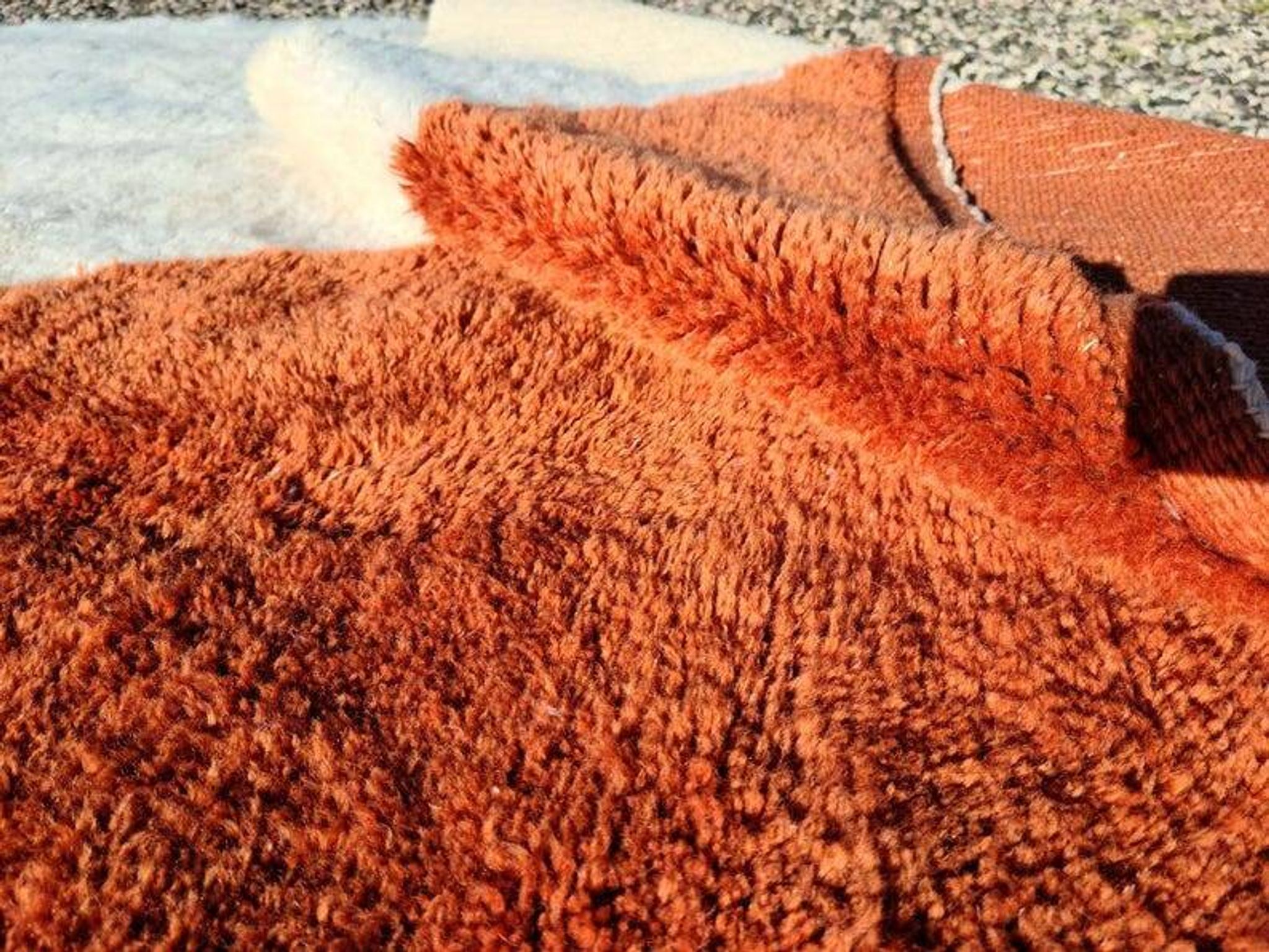 Terracotta and ecru Moroccan Mrirt rug 300x200 cm – abstract pattern