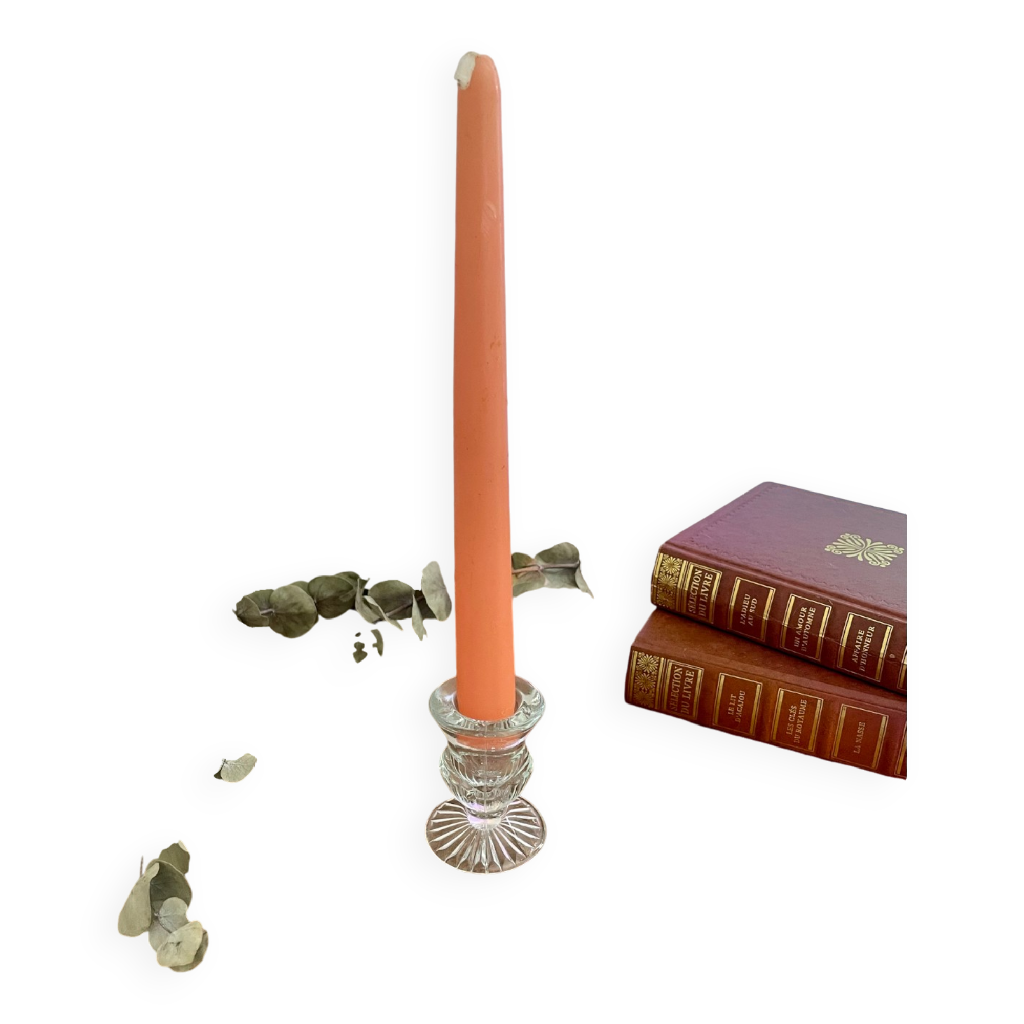 Pressed molded glass candle holder