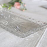 Rectangular glass dish, moulded glass, art deco