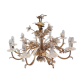 Chandelier 60s vintage gold metal
