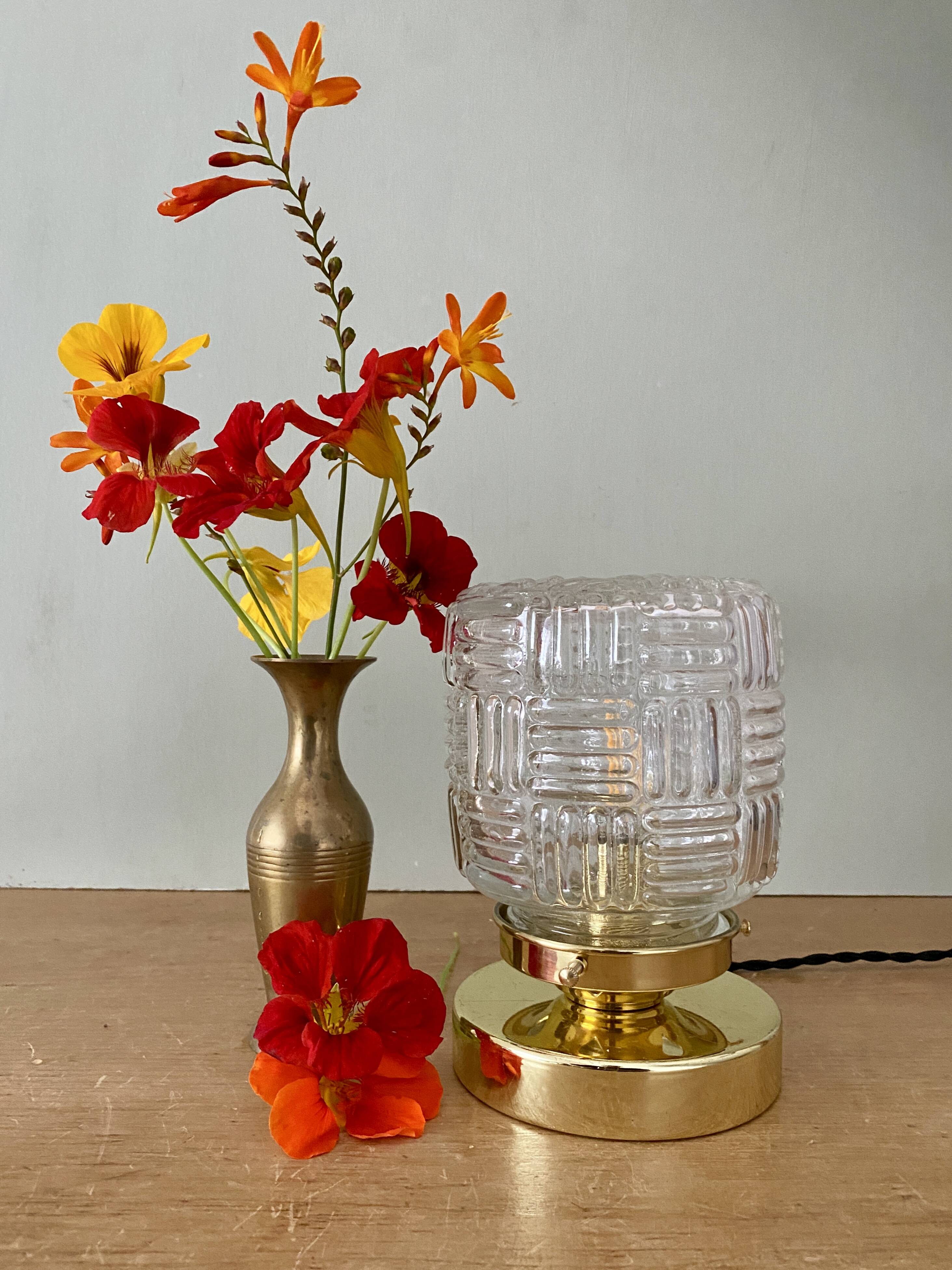 Vintage glass globe table lamp