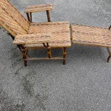 Wicker chaise longue