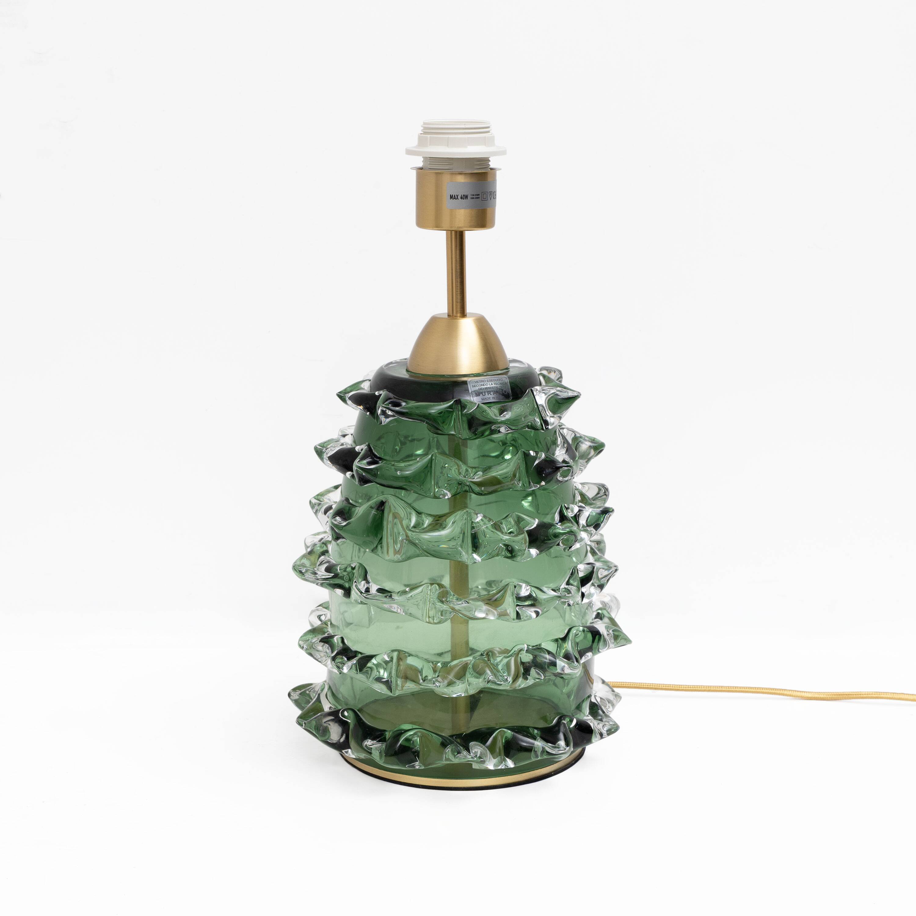 Paire de lampes de table en verre de Murano Rostrato vert