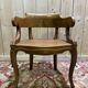 Fauteuil de bureau Louis Philippe en noyer et cannage