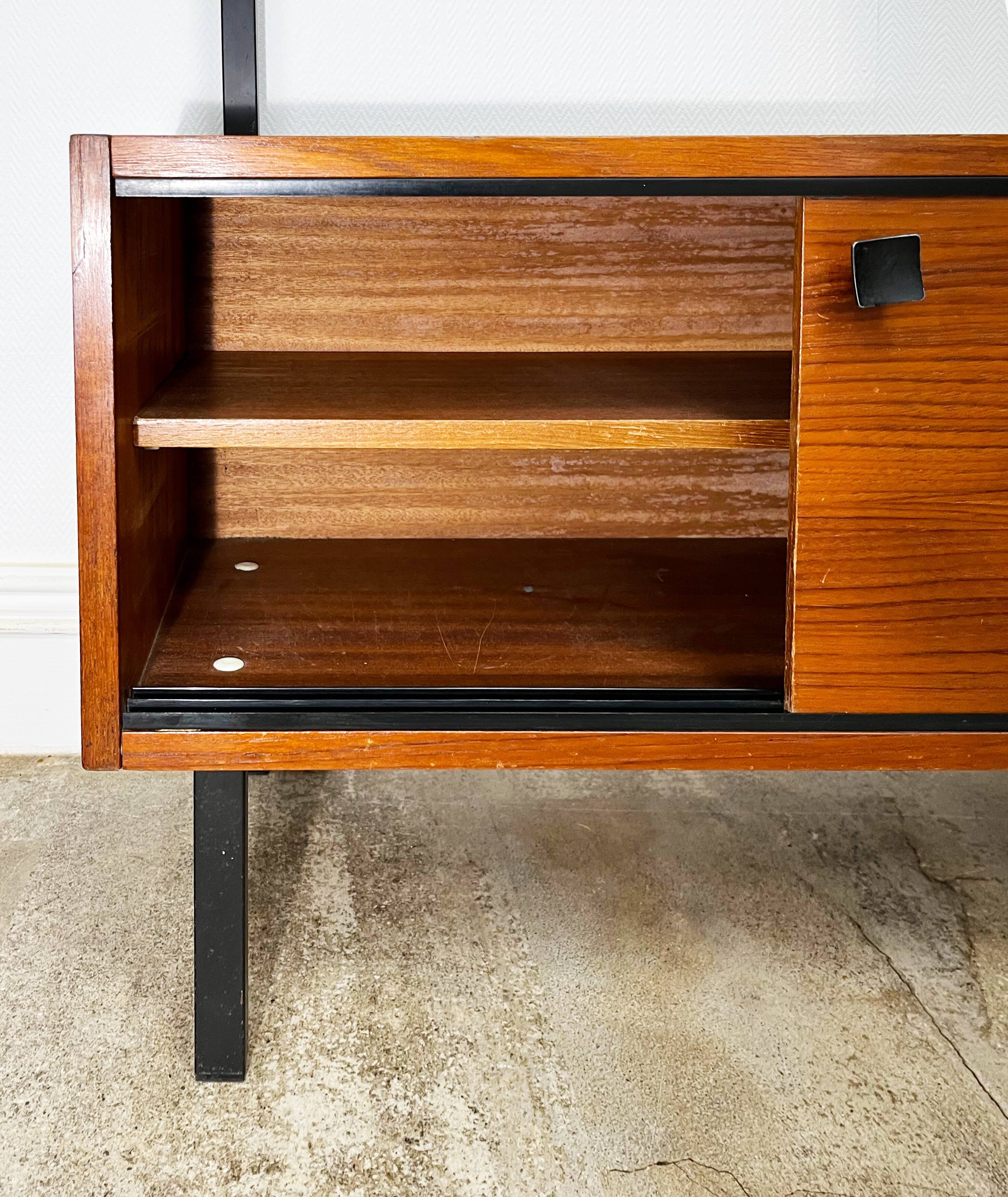 Vintage teak coat holder with teak veneer