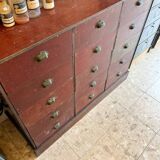 Meuble de métier d'atelier patine rouge