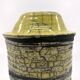 Handmade cracked ceramic vase • 1980s • signed