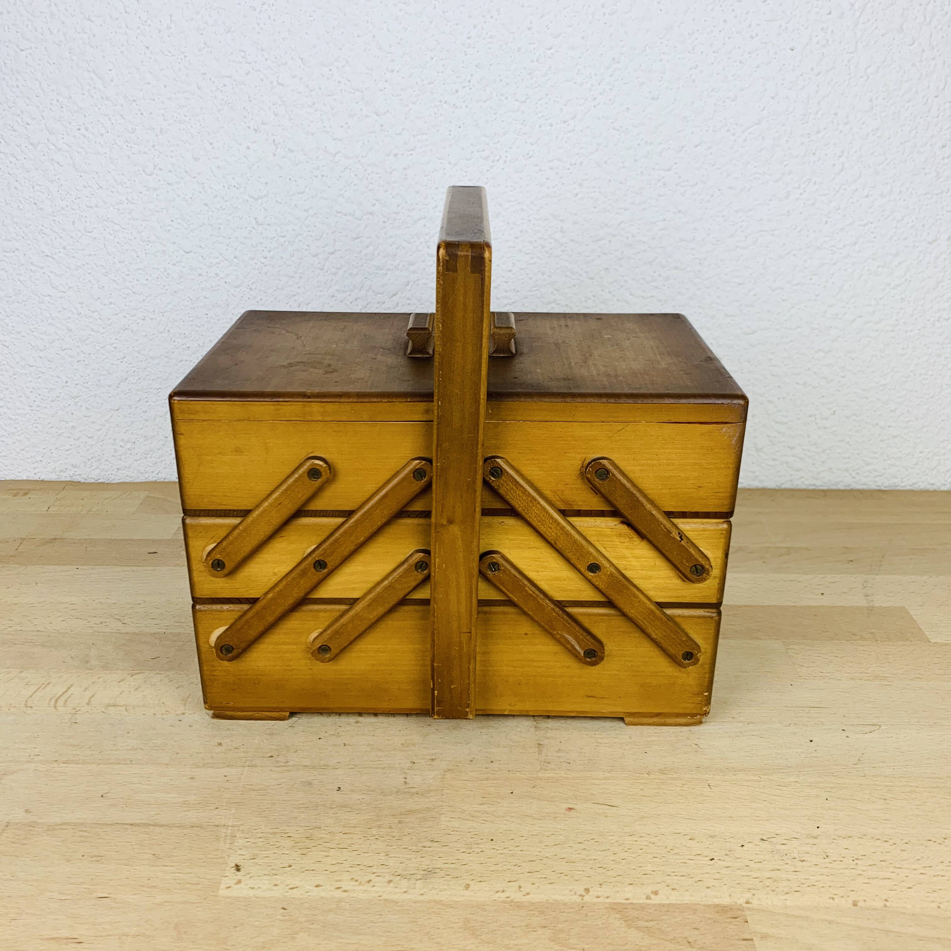 60s wood worker, sewing box