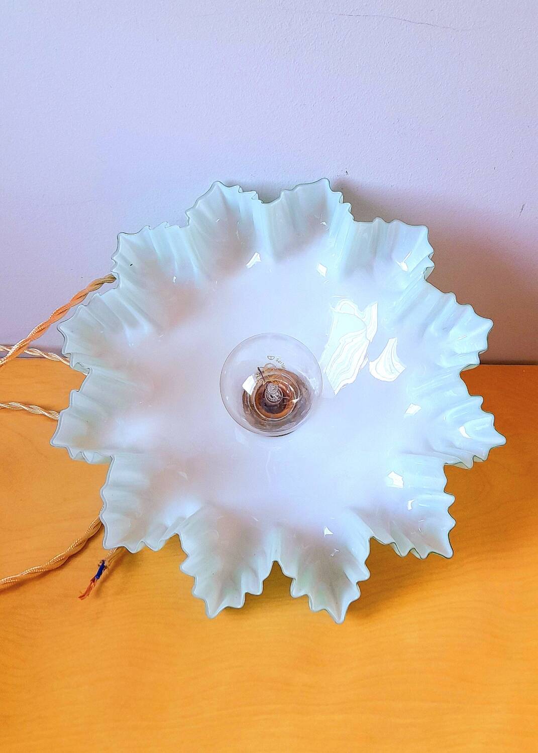 Art deco opaline pendant light