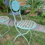 Wrought iron folding garden chairs