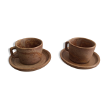 Série de 2 tasses à café en grès