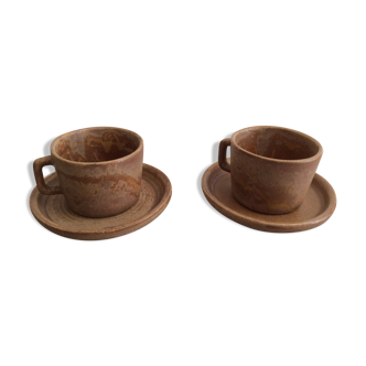 Set of 2 sandstone coffee cups