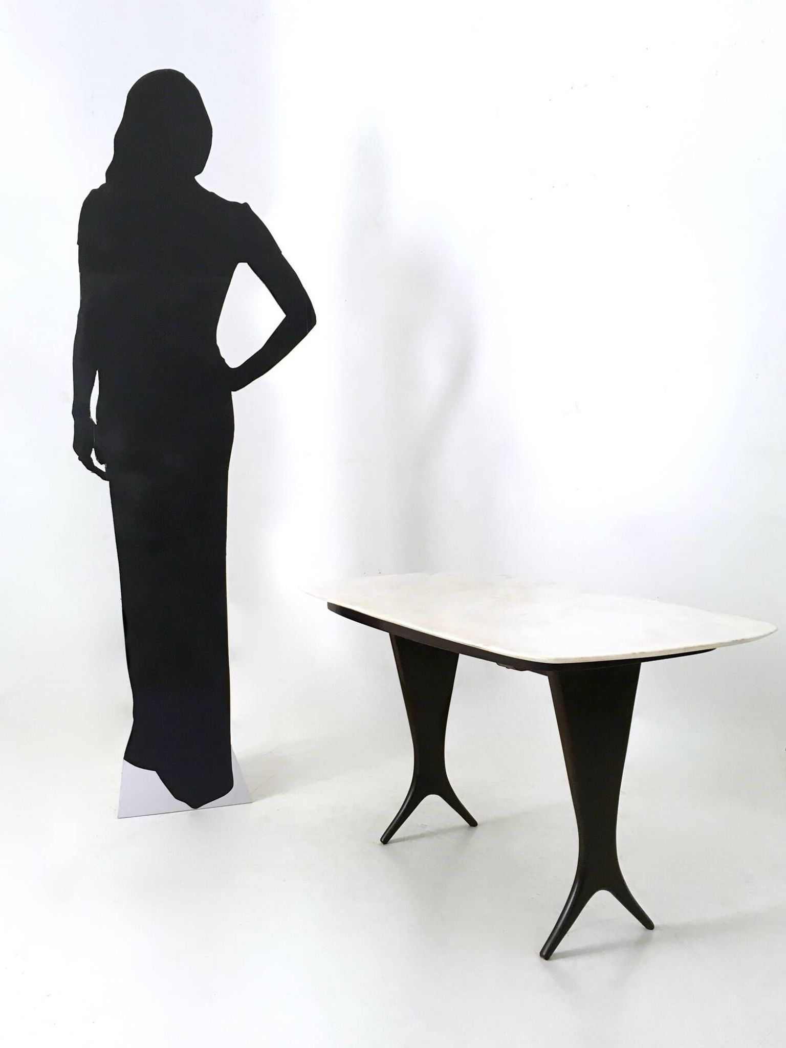 Table basse attribuée à Guglielmo Ulrich avec plateau en marbre de Carrare