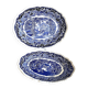 2 plats de service Mason’s Vista Blue – Faïence anglaise bleue et blanche