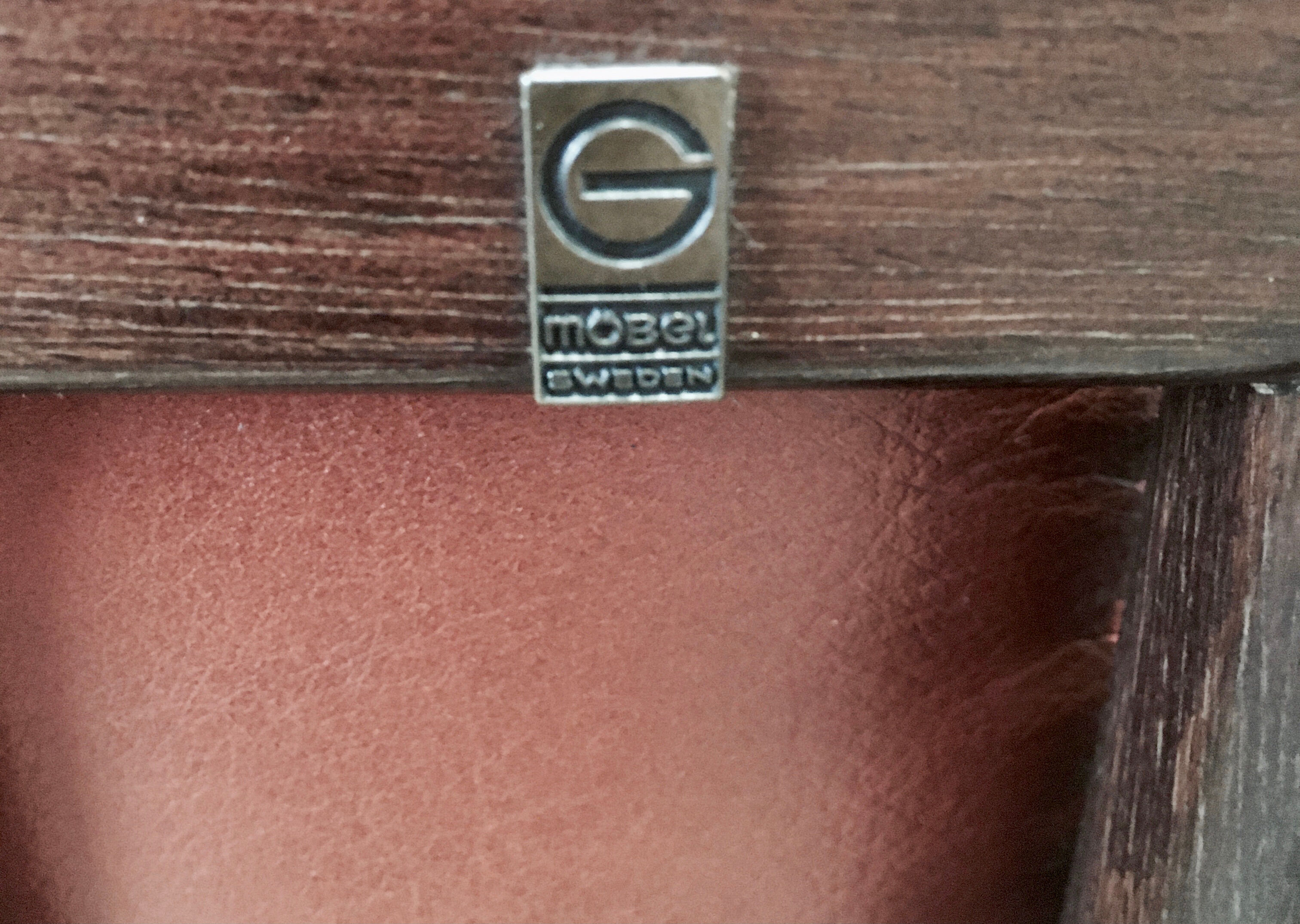 Scandinavian design leather armchair 1950 Gote Mobler.