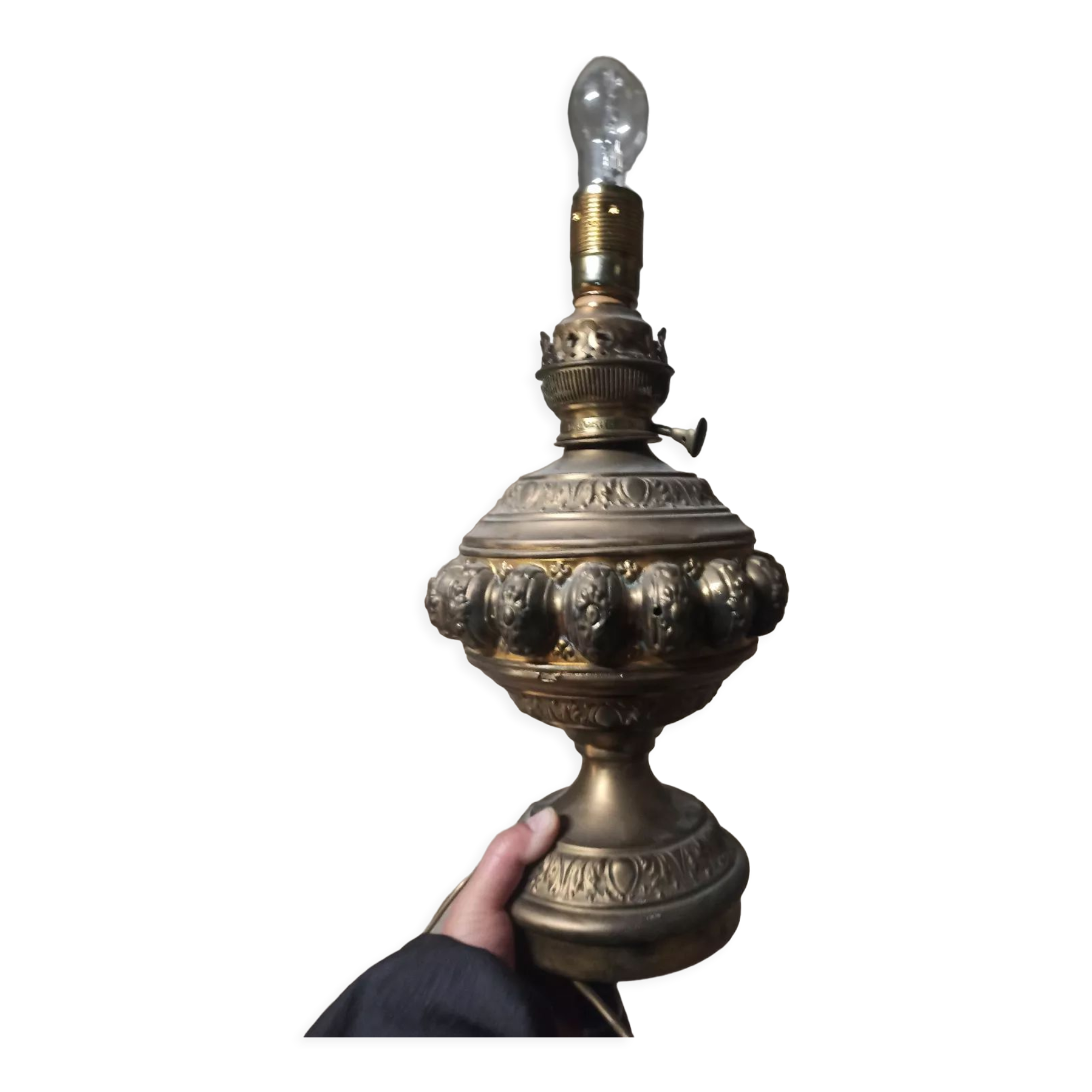 Antique brass lamp foot