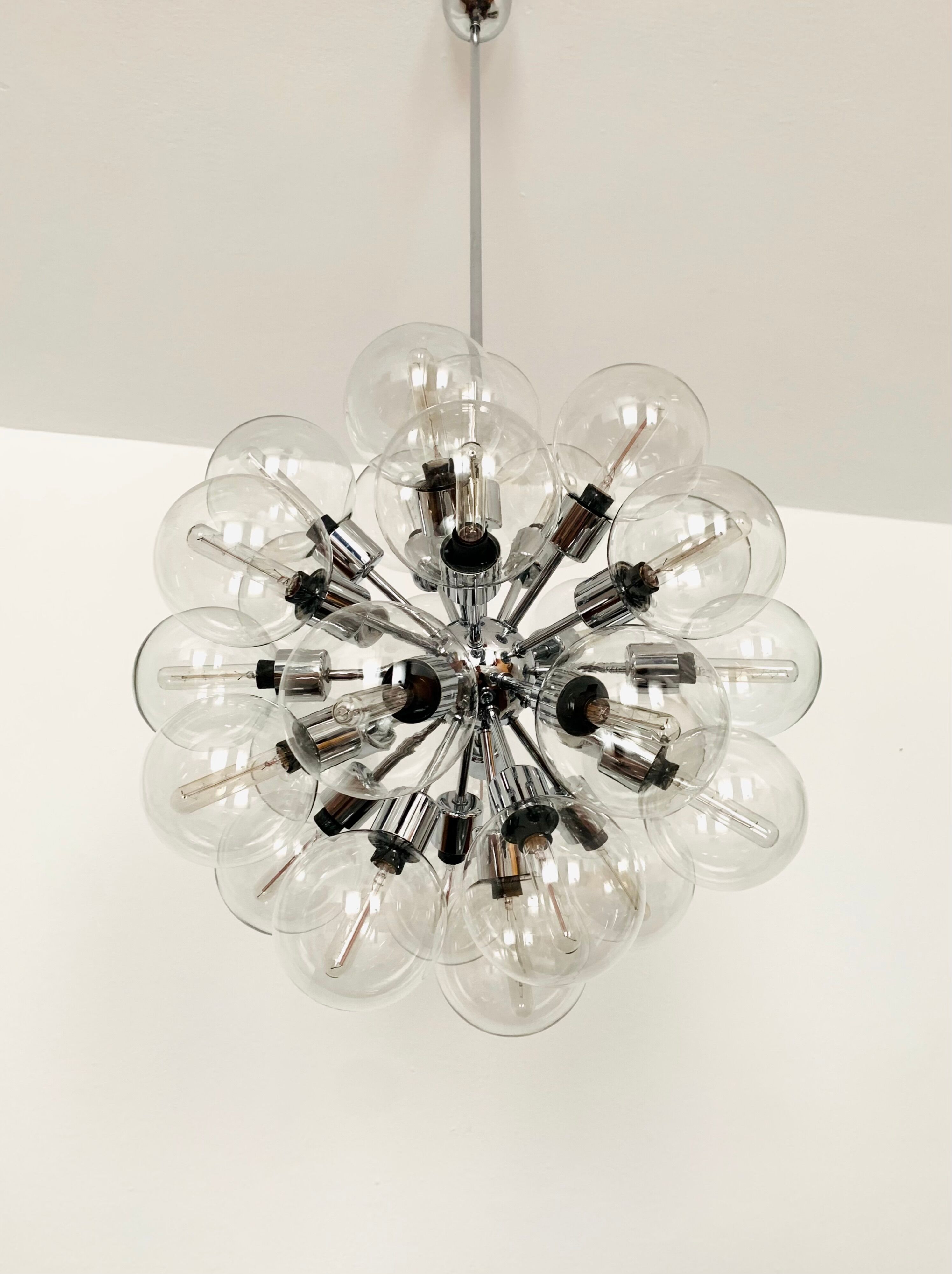 Chromed 1970s Sputnik Chandelier by Motoko Ishii for Staff