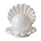Huître de lampe de table en céramique de cru avec la perle, années quatre-vingt