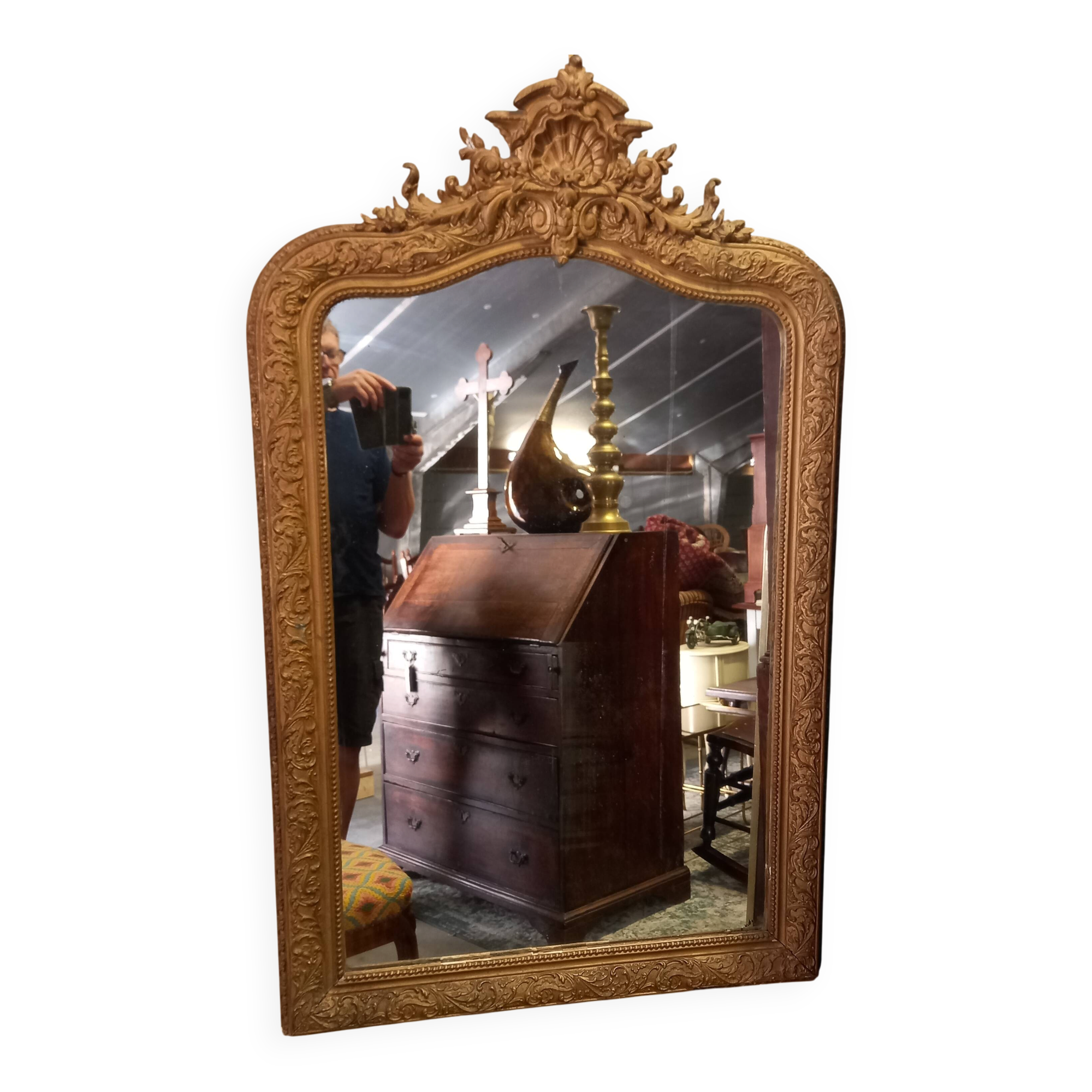 Antique French mantel mirror Louis Philippe style