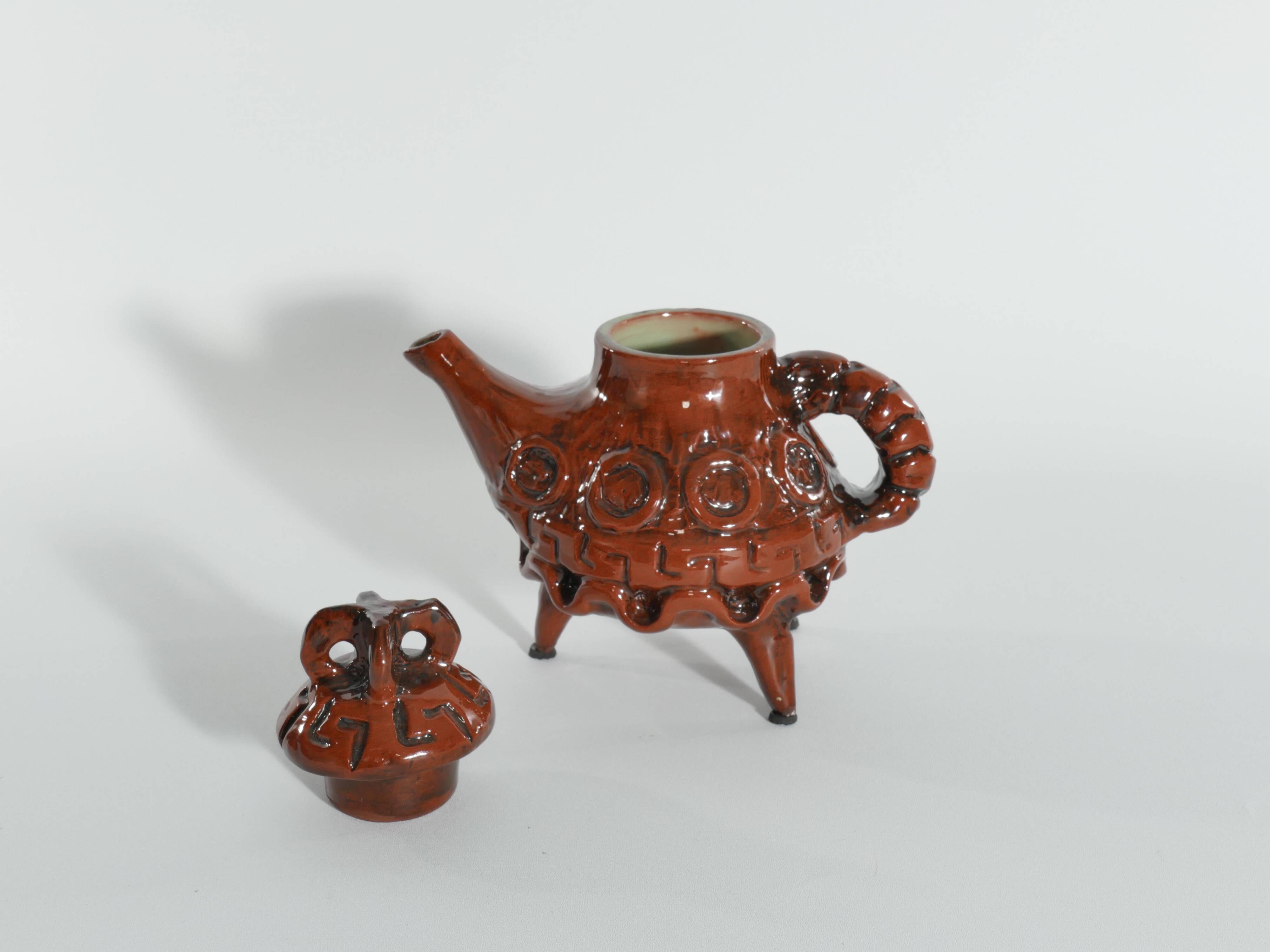 Vintage Playful Teapot with Crab-like Features by Allan Hellman Sweden 1982