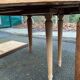 Renovated round Art Deco dining table in solid oak, 1950, 230cm extendable.