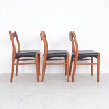 Teak and leather chairs by Arne Wahl Iversen for Glyngøre Stolefabrik, 1960