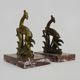 Pair of art deco book greenhouse in regulates and marble. Signed Ucra