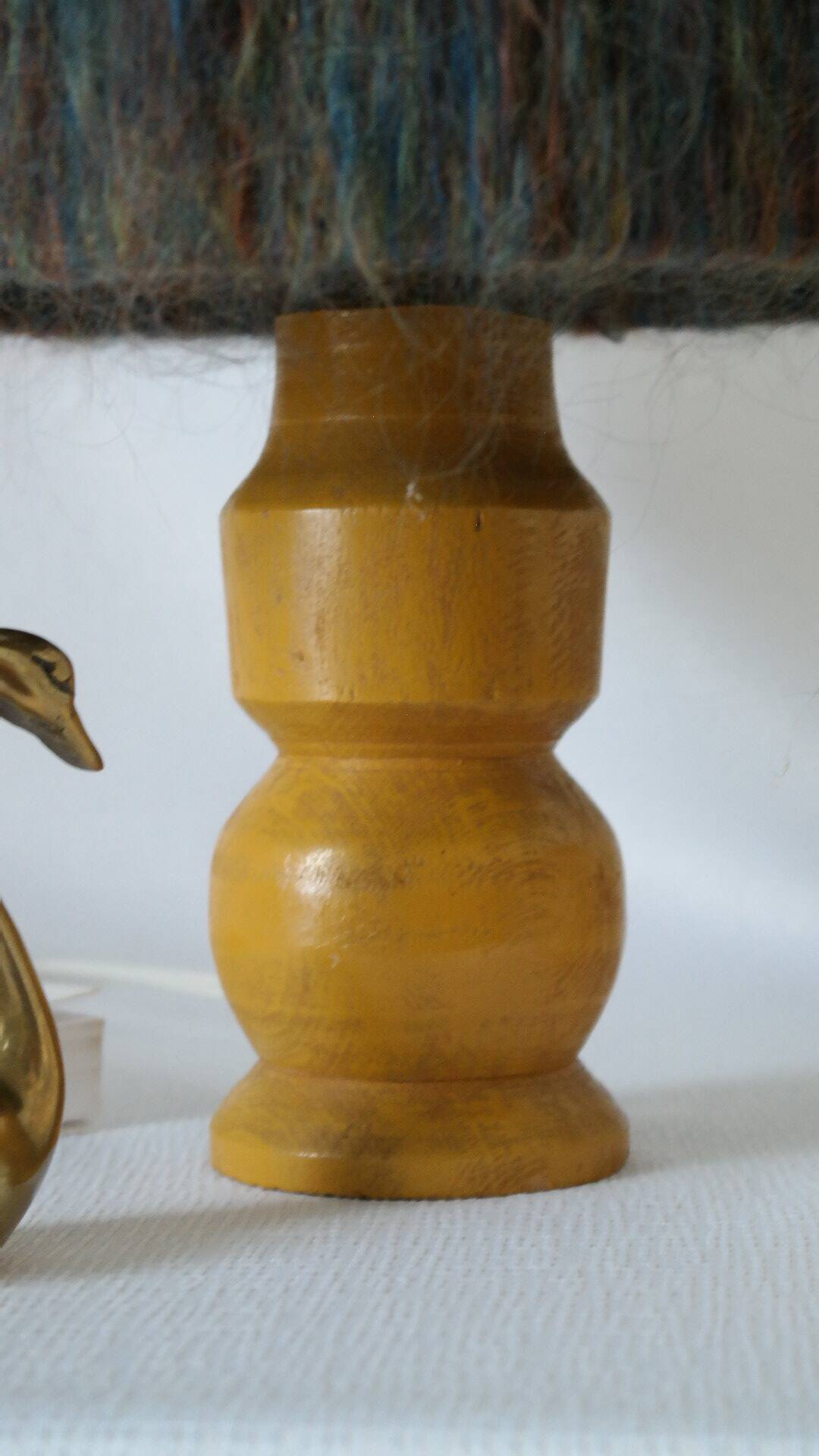Vintage handmade wool hat lamp
