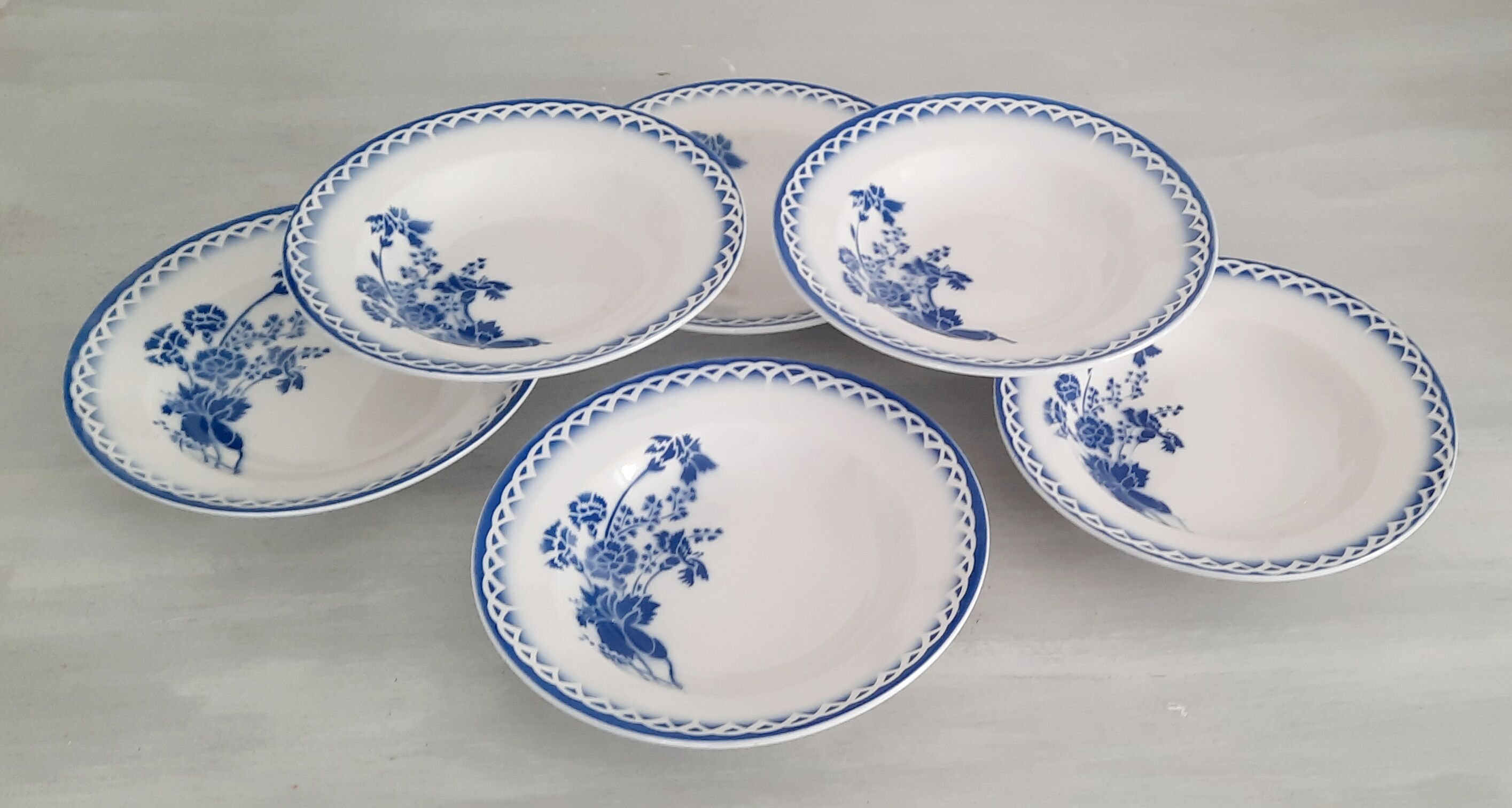 Plates hollows earthenware old Digoin Sarreguemines - model annick - vintage