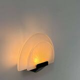 Vintage wall lamp "Diva" Ezio Didone for Arteluce, sandblasted glass and black metal, Italy 1970