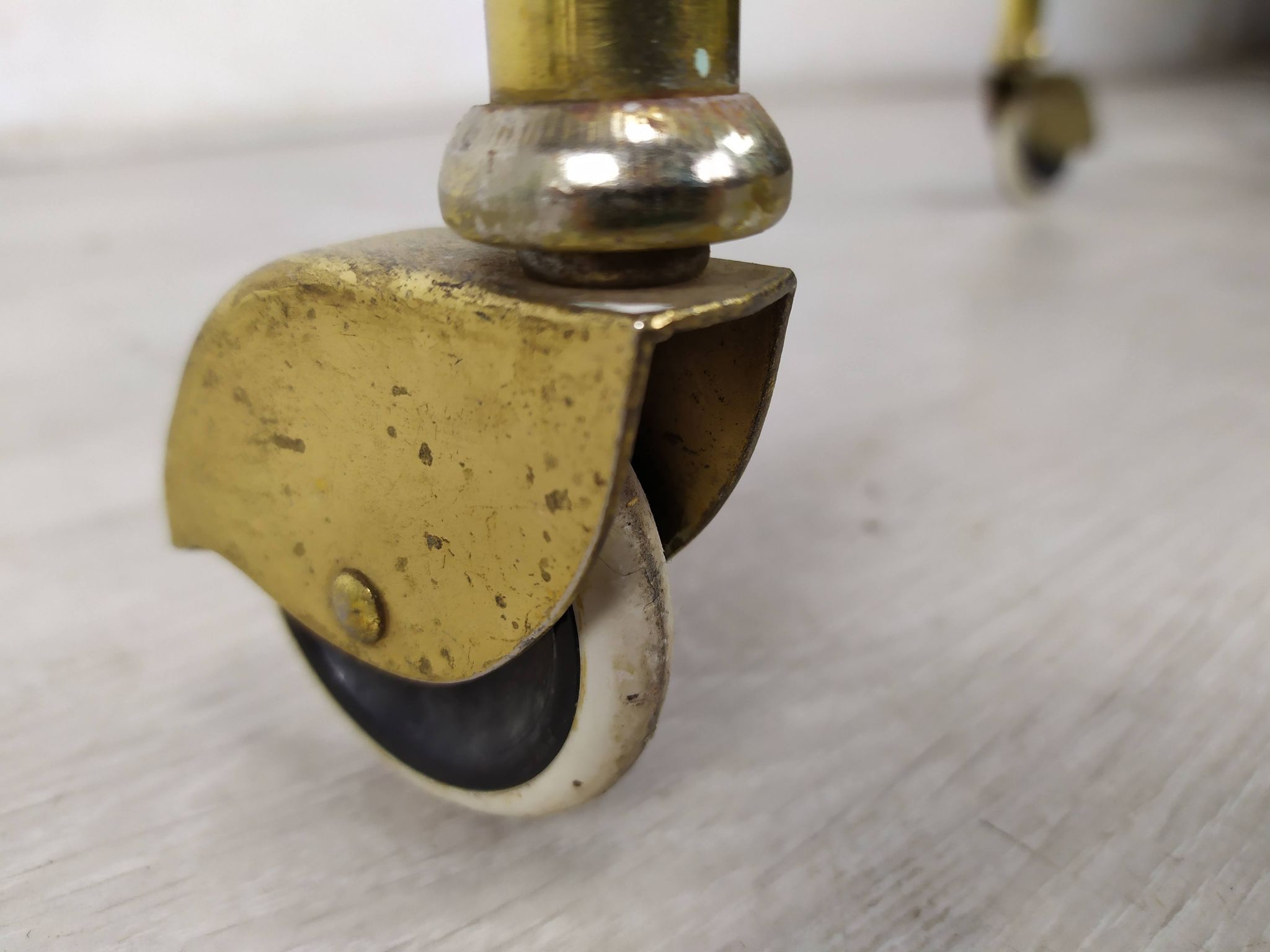 Vintage golden brass rolling service