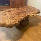 Varnished root living room table