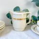 Service à café St Amand 10 personnes – Porcelaine vintage blanche et dorée