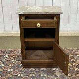 1930s Art Deco oak and marble top bedside table