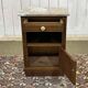 1930s Art Deco oak and marble top bedside table