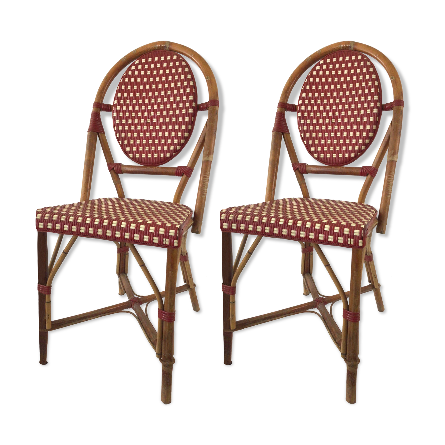 Paire de chaises bistrot en rotin  Selency
