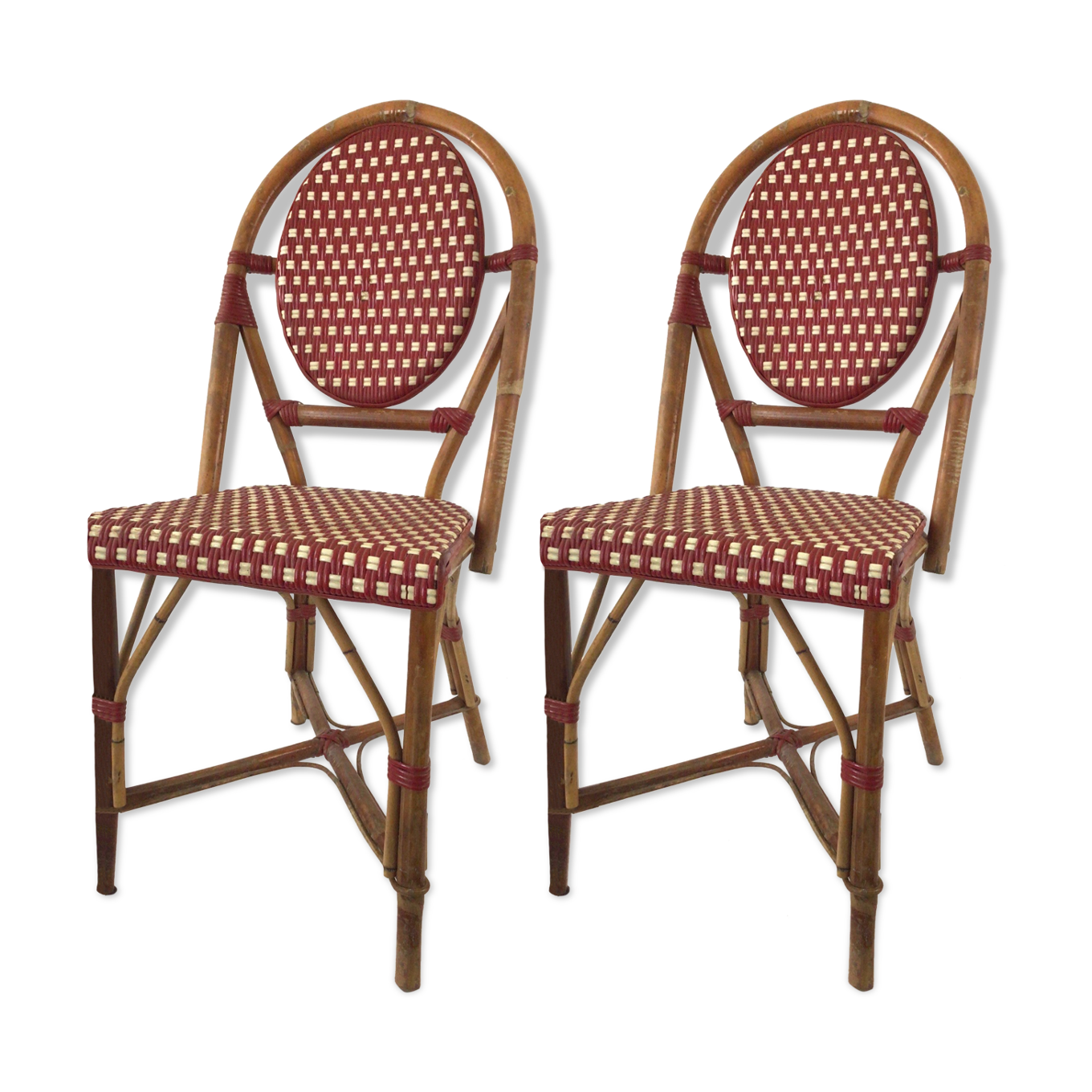 Paire de chaises bistrot en rotin  Selency