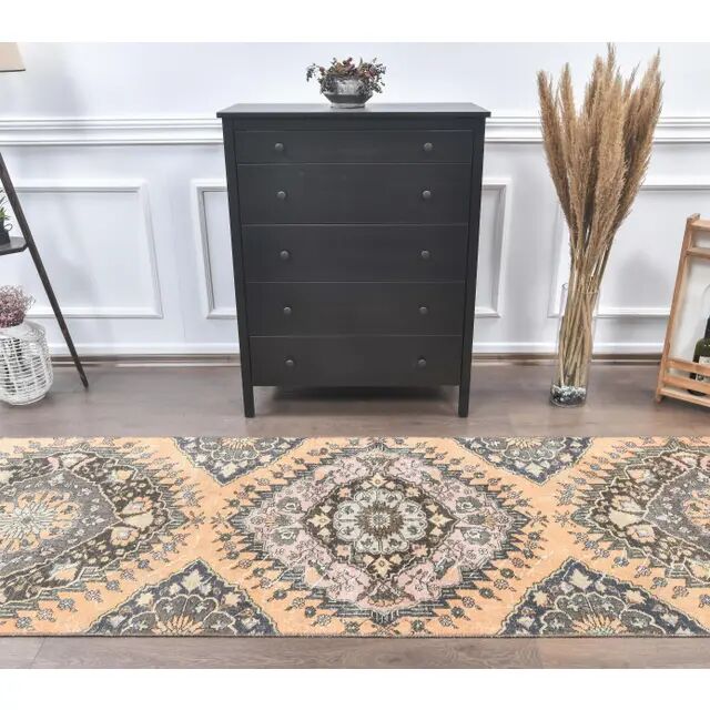 Turkish Oushak Wool Runner 97x365